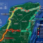 The Mexico Maya train route map. Cancun, Playa del Carmen & Tulum.